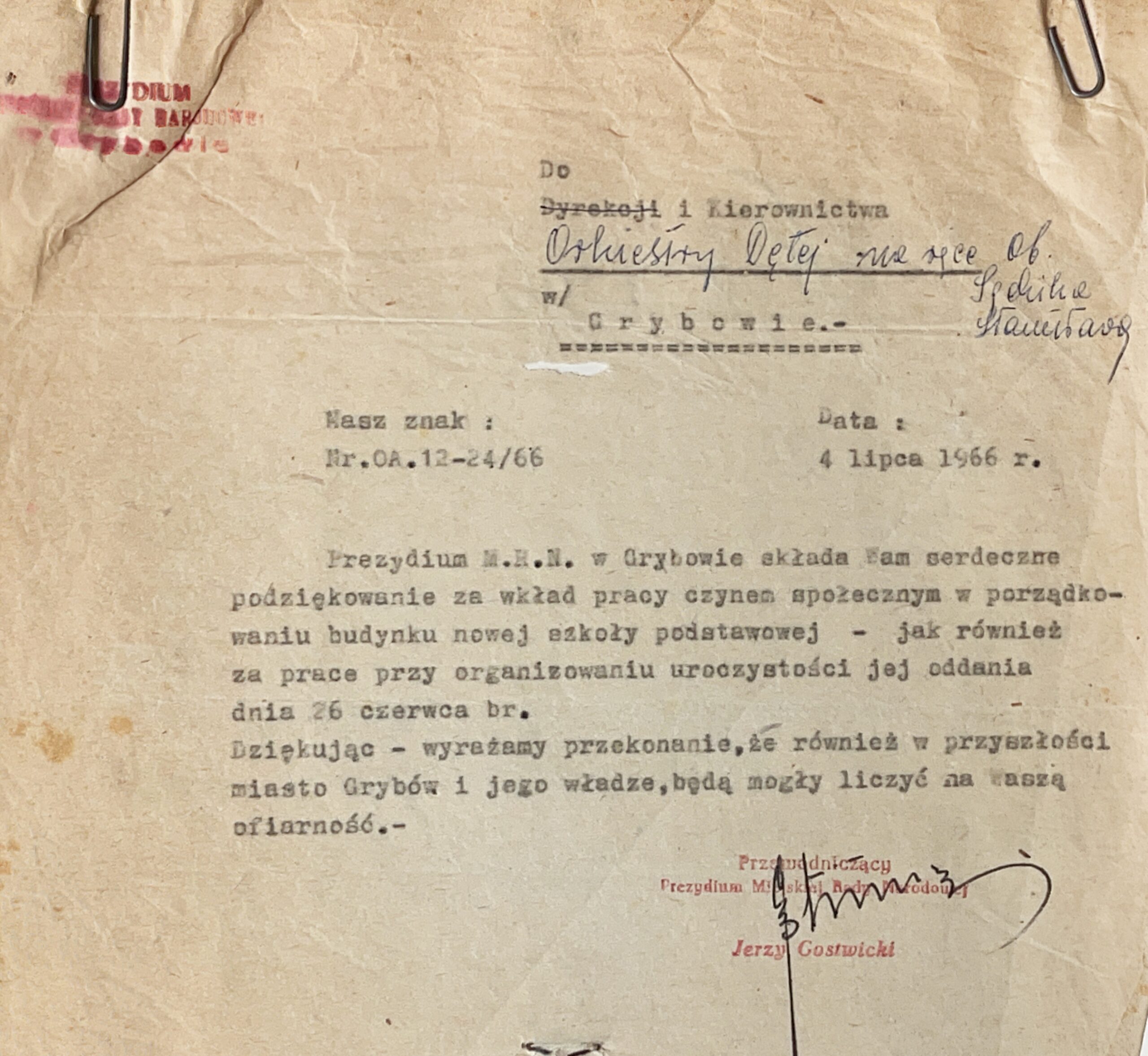 Rok 1966 – Orkiestra w obchodach Tysiąclecia Państwa Polskiego